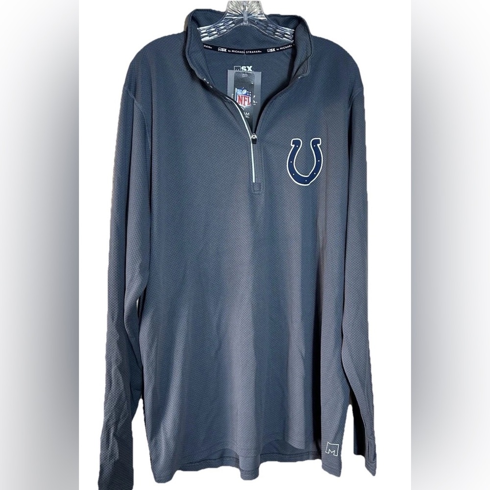 Indianapolis Colts Gray NFL  Men’s 1/4 Zip Long Sleeve Pullover, NWT, Size XXL